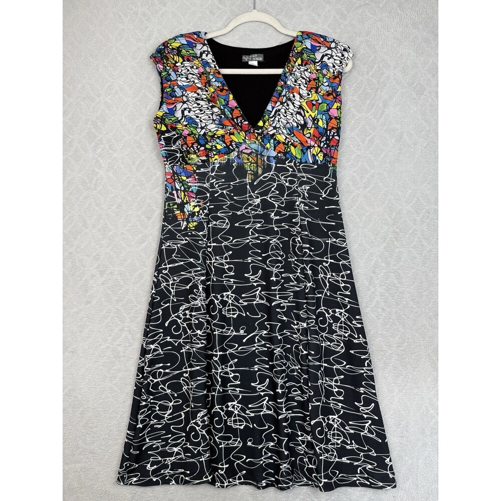 Dolcezza Dress Small Colorful Simply Art to Wear Modern Sleeveless Maximalist